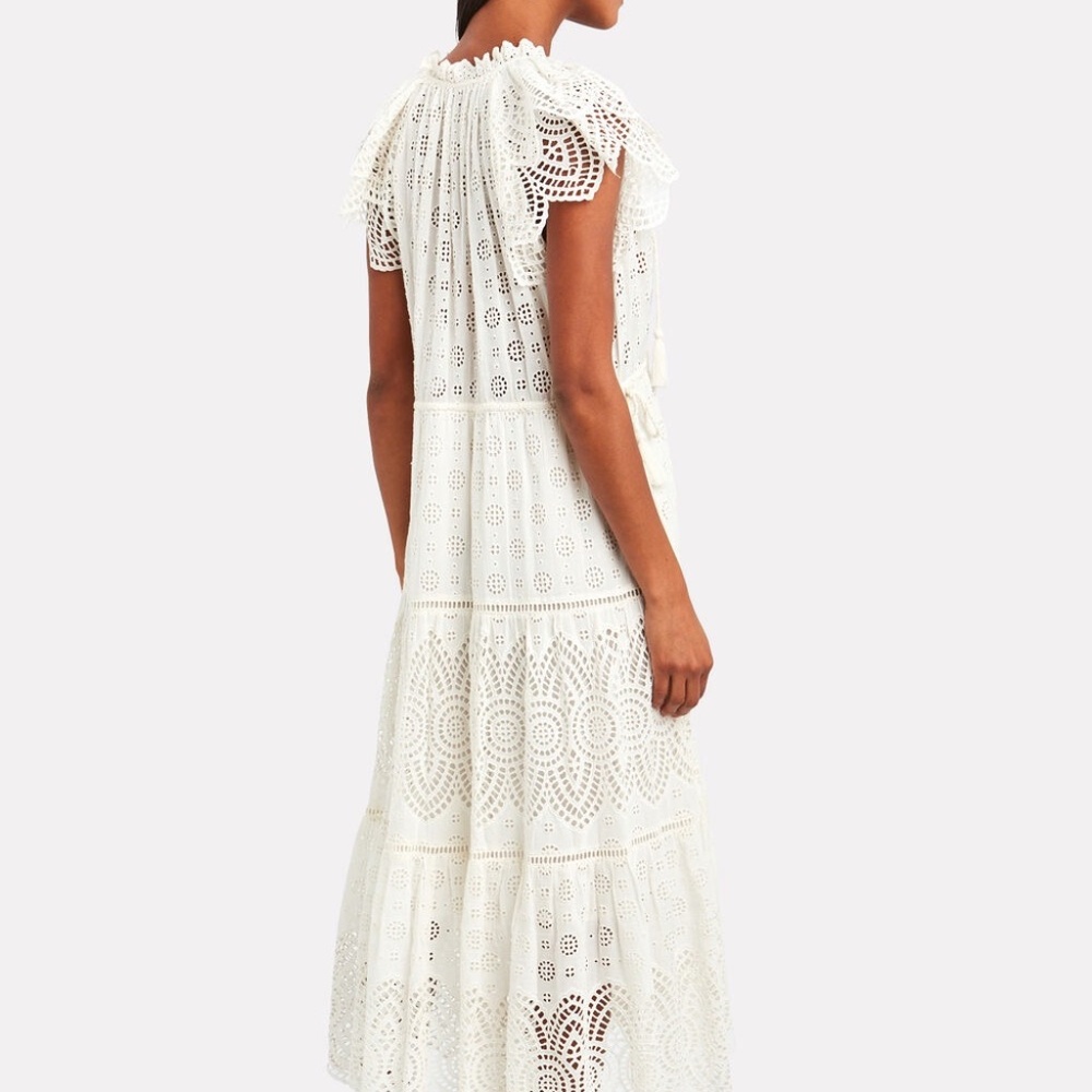 Ulla Johnson Gianna eyelet midi dress with tie waist. Excellent condition. Sz 4 - Picture 7 of 14